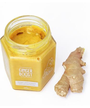 BeeHype - Ginger Boost - Ginger and Turmeric Infussed Raw Honey with NO Preservatives and NO Refined Sugars Vegetarian Nut and Dairy Free 6 x 230g Ginger Boost Pack of 6 - Buy Online on SooperMarket.com