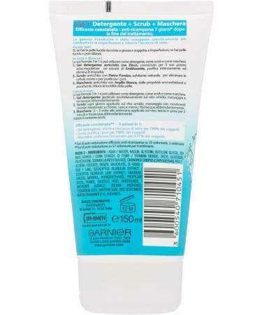 Garnier - Pure Active 3 in 1 - Gel Detergente Scrub Anti Imperfezioni 150 ml - Buy Online on SooperMarket.com