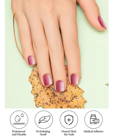 EBANKU 20 PCS Gel Nail Strips Gel Nail Strips Full Wraps Adhesive Gel Nail Stickers with Nail File and Stick(UV/LED Lamp Required)-3 # 3 - Buy Online on SooperMarket.com