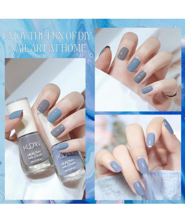 4 Pieces Blue Nail Polish Set - Quick Drying & Long-Lasting Blue Beige Grey Nail Polish - Non-Toxic Water-based Nail Polish - No UV Nail Polish for DIY Nail Art Manicure at Home (4 Pieces Blue Set) - Buy Online on SooperMarket.com