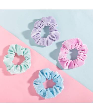 Whaline Macaron Theme Big Velvet Hair Scrunchies - 12 Ice Cream Colors for Girls & Women - Buy Online on SooperMarket.com