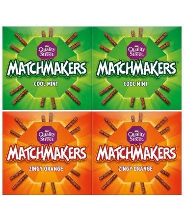 Matchmakers Cool Mint 120g x2 with Zingy Orange 120g x2 - Bundle Consisting of Nestle Chocolates x4 Pack