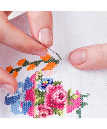 Anjmd 59x39 Inch 11 Count Aida Cloth White, DIY Cross Stitch Fabric for Home Embroidery - Buy Online on SooperMarket.com