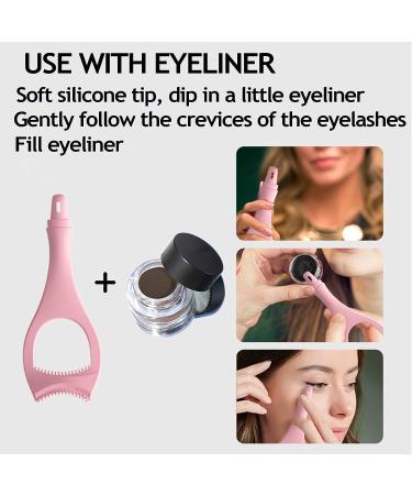 SHANPIN Silicone Winged Eyeliner Stencil & Mascara Guard - Reusable Pink Eyelash Tool - Buy Online on SooperMarket.com