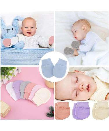 6 Pairs Newborn Baby Anti-Scratch Mittens | Soft Adjustable Cotton Gloves for 0-6 Months Boys Girls - Buy Online on SooperMarket.com