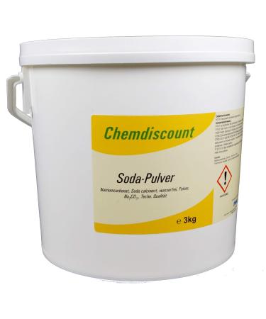 Chemdiscount 3kg soda powder (washing soda sodium carbonate Na2CO3 soda light) technical quality