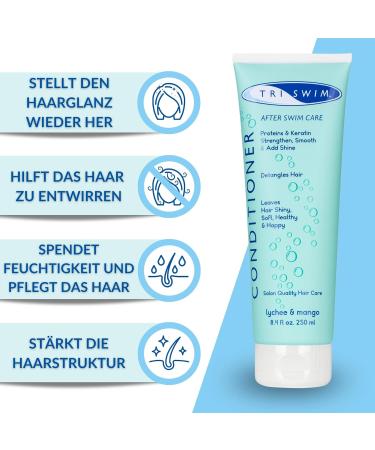 TRISWIM Moisturizing Hair Regenerating Conditioner for Swimmers - Lychee Mango 250ml | Best eCommerce Shipping Internationally - Buy Online on SooperMarket.com