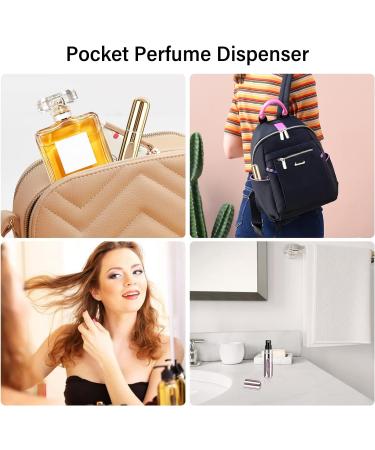 Saiveina 5ml Mini Perfume Atomizer Bottles - Refillable Spray Pump Case for Travel (4 Pack) - Pink, Silver, Gold, Black - Buy Online on SooperMarket.com