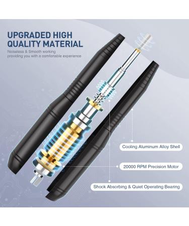 Electric Nail File 20000rpm Nail Drill for Acrylic Nails Gel Portable Manicure Pedicure Nail Drill Kit with Sanding Bands and Nail Drill Bits(Balck) 31 Count (Pack of 1) - Buy Online on SooperMarket.com