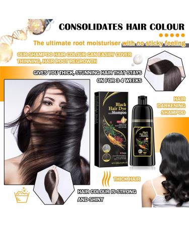 Black Hair Dye Shampoo - 3 in 1 Natural Hair Color & Grey Coverage | Long Lasting Instant Dye for Men & Women - Buy Online on SooperMarket.com