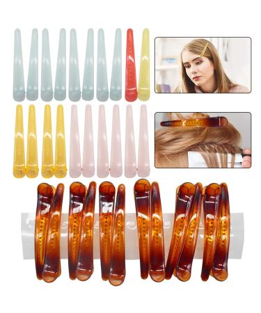Saijer crocodile hair clips 32 PCs ducking beak hair clip colored hair clip haven chips compartment clipping plastic hair clip women hair clips for women girls hairdresser hairdresser requirement (mixed color)