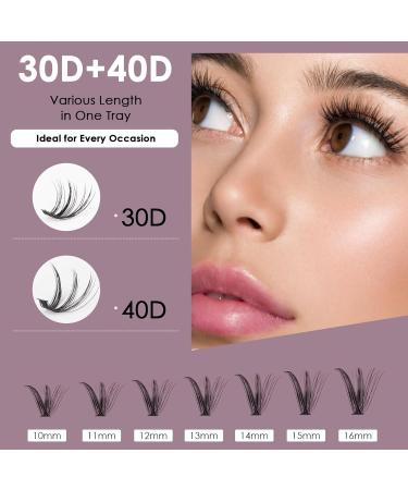 Lash Extension Kit: 280pcs Individual Lashes with Bond and Seal Tweezers - 30+40D 10-16mm Mix Curl Clusters for DIY Eyelash Extensions at Home - Buy Online on SooperMarket.com