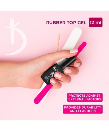 Kodi Professional Rubber Top Gel | 12ml - High Gloss, Long Lasting, Non-Toxic Finish | Soak Off, Easy to Use | Cure Under LED or UV Lamp - Buy Online on SooperMarket.com