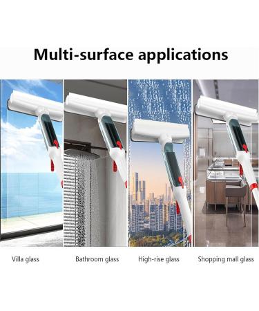 RRRYYYZZ 75'' Spray Window Squeegee for Home with 4-Section Extension Pole 4 in 1 Shower Squeeze for Glass Door and Tile Shower Squeegee for Tile Shower Walls with Sewage Collector and 5 Pads - Buy Online on SooperMarket.com
