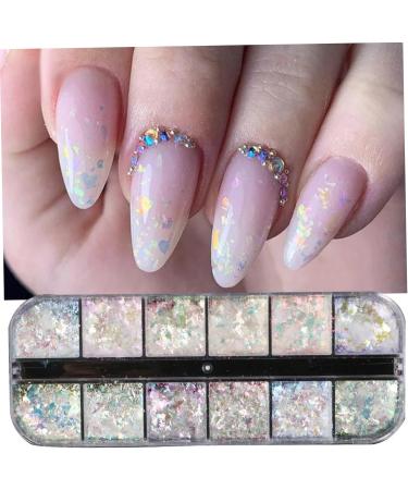 1PC Nail Art Glitter Flake Nail Art Foil Flake Nail Glitter Flakes Shining Holographic 12 Grids Nail Glitter Flake for Summer Nail Art Decoration - Buy Online on SooperMarket.com
