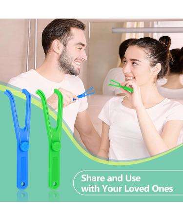 Chengu 16 Pieces Reusable Dental Floss Holder Set - Eco-Friendly Flossmate Handles for Effective Oral Care (Blue Green) - International Shipping Available - Buy Online on SooperMarket.com