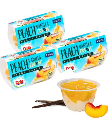 Dole Fruit & Cream Peach & Vanilla 3 x 4 Packs Healthy Snack Made with Fresh Fruit No Added Sugar Fruit Bowls Perfect for Breakfast & Dessert or Adding to Recipes