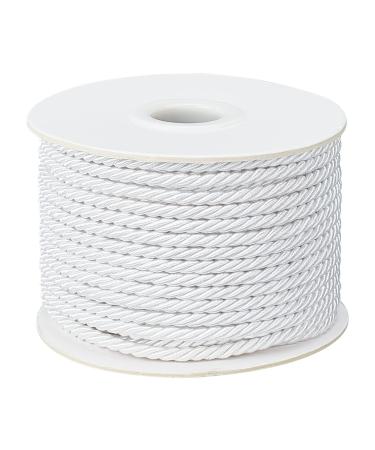 PH PandaHall 3mm/ 20 Yards Twisted Cord Rope Nylon Twisted Cord Trim Xmas Thread String Twisted Silk Ropes Satin Shiny Cord for Home Dcor Upholstery Curtain Tieback Graduation Honor Cord(White) 3mm - 20yards 3mm - White