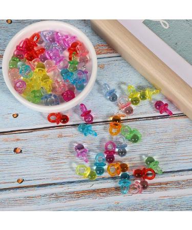 Mini acrylic pacifier 100 pieces acrylic pacifier birthday party decoration baptism calming mini-color s (transparent mixed colors)