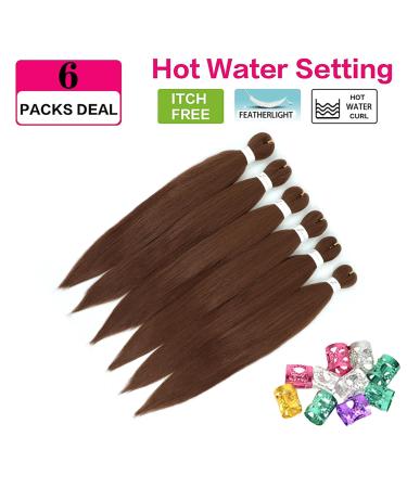 Xusuperb 16-Inch Short Pre-Stretched Braiding Hair - Color 30 Kanekalon Extensions | 6 Packs Yaki-Textured Soft Braids - Buy Online on SooperMarket.com