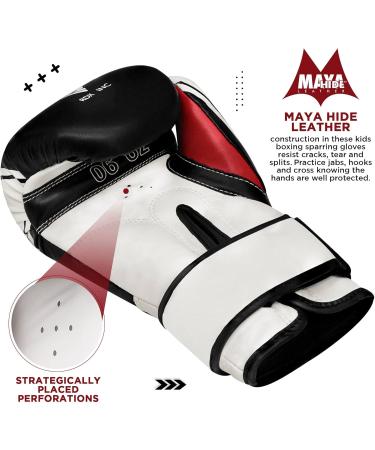 RDX Children Boxing Gloves 6oz & 4oz - Junior Training Muay Thai Sparring MMA Kickboxing - Maya Hide Leather Ventilated Palm - Durable Lightweight Perfect for Kids - Buy Online on SooperMarket.com