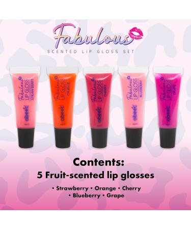 abeec Scented Lip Gloss Set 5 x Lip Gloss Pack - Strawberry Blueberry Cherry Orange And Grape Kids Makeup Sets For Girls Kids Lip Gloss Sets For Girls - Buy Online on SooperMarket.com