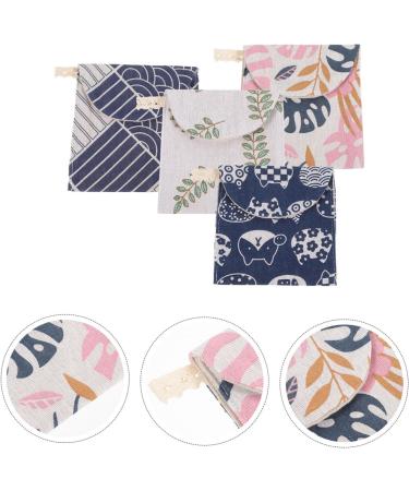 FOMIYES Tampon Organizer 4pcs - Menstrual Pad & Tampon Holder | Cute Monstera Leaves Design | Bathroom & Travel Storage Bag - Buy Online on SooperMarket.com