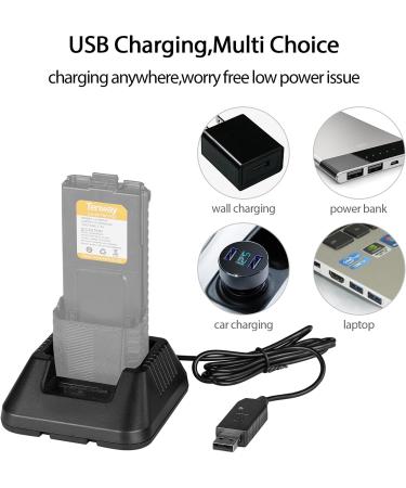 Tenway UV-5R BF-F8H Charger USB Cable Charger for Two Way Radio - DM-5R Compatible - Buy Online on SooperMarket.com