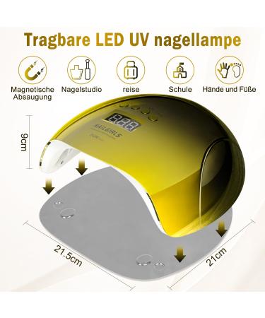 Buy NailGirls 150W LED UV Nail Lamp - Auto Sensor 4 Timers LCD Display Removable Magnetic Plate - Perfect for Gel Nails & Nail Studios - Buy Online on SooperMarket.com