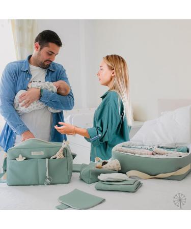 Mimuselina 2 Pack: Portable Baby Changing Pad & Diaper Bag - Foldable Water-Repellent & Dirt-Repellent for On-the-Go Parents - Green Avenue - Buy Online on SooperMarket.com