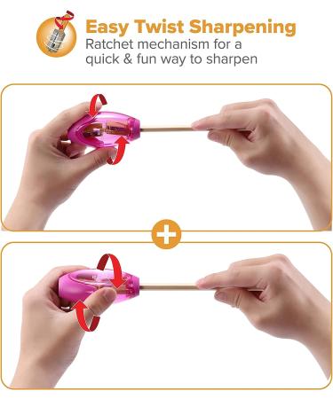 Bostitch Office Twist-N-Sharp Manual Pencil Sharpener 2 Holes for Standard and Jumbo Pencils with Ratchet Technology 1 Sharpener Random Color 1-Pack - Buy Online on SooperMarket.com