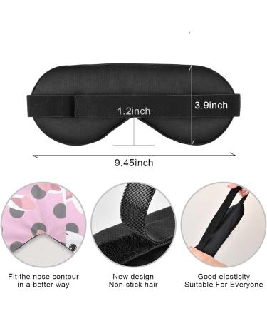 Haskirky Light Blocking Eye Mask | Breathable & Adjustable for Men and Women | Perfect for Travel, Yoga, Meditation | Deep Sleep Goodies | Pink Wave Dot Rab - Buy Online on SooperMarket.com