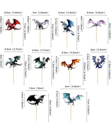 30-Piece Dragon Theme Cupcake Toppers - Mythical Cake Decorations for Weddings & Birthday Parties - Buy Online on SooperMarket.com