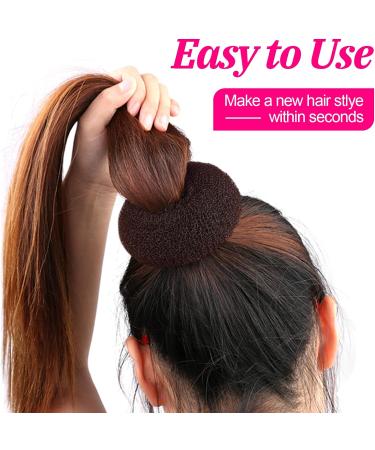 MORGLES 4pcs Brown Hair Bun Donut Set with Hair Pins - Perfect for Ballet Buns & Dancer Chignons - Buy Online on SooperMarket.com
