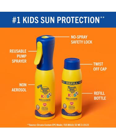 Banana Boat Kids 360 Coverage Sunscreen Mist Refill SPF 50+ | Non-Aerosol Kids Spray Sunblock 5.5oz for Ultimate Protection - Buy Online on SooperMarket.com