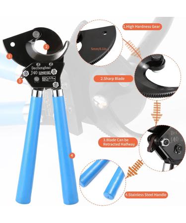 Dechengbao J40 Heavy Duty Ratchet Cable Cutter for Aluminum and Copper Cables up to 400mm - Buy Online on SooperMarket.com