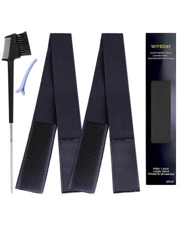 2PCS Elastic Bands for Wig Wig Band Lace Melting Band Lace Band Edge Band Edge Wrap to Lay Edges Wig Band for Melting Lace (2pcs - Black)