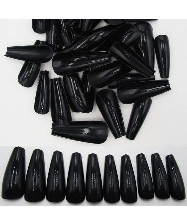400pc Colored Long Coffin Press on Nails - Glossy Ballerina False Nails for Manicure - Acrylic Nail Design Salon Quality - DIY Nail Art Decor for Women and Girls - Buy Online on SooperMarket.com