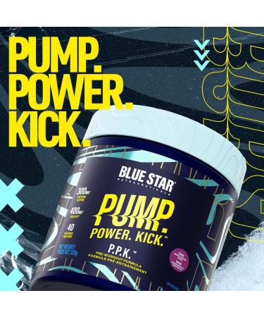 Blue Star Nutraceuticals P.P.K. Pre Workout Supplement - Energy Booster Nitric Oxide NO2 Booster Muscle Pumps & Hydration Support - Works After 1 Serving - 40 Servings (Grape) - Buy Online on SooperMarket.com