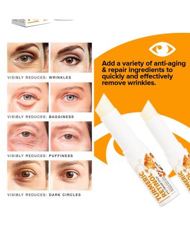 Turmeric Retinol Eye Stick - Hydrating Eye Balm for Dark Circles Wrinkles & Puffiness | Anti-Aging Eye Cream with Visible Results in 3-4 Weeks - Buy Online on SooperMarket.com