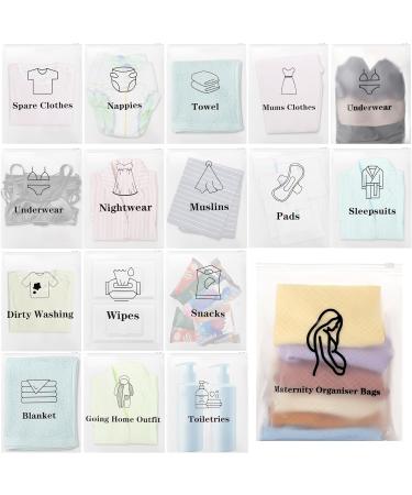 Lanjue 20 Pcs Baby Hospital Maternity Organiser Bags 38 * 28cm - Essential Reusable Plastic Ziplock Bags for Newborn Baby and Mum to Be - Buy Online on SooperMarket.com