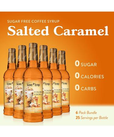 Jordan's Skinny Syrups Salted Caramel Sugar-Free Flavoring Syrup - 750ml (25.4 Ounce) Bottle - Zero Calorie Keto Friendly - Pack of 6 - Buy Online on SooperMarket.com