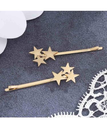Yalice Star Hair Barrette Bobby Pins - Metal Hair Clips for Women and Girls (Gold) - 2Pcs - Buy Online on SooperMarket.com