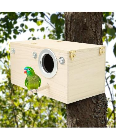 Wooden Parrot Breeding Box | Cockatiel Parakeet Nesting Box | Natural Wood Breeding Cage House for Lovebirds Cockatiel Budgie Conure Finch Parakeet Mating Hatching 1Pc - Buy Online on SooperMarket.com