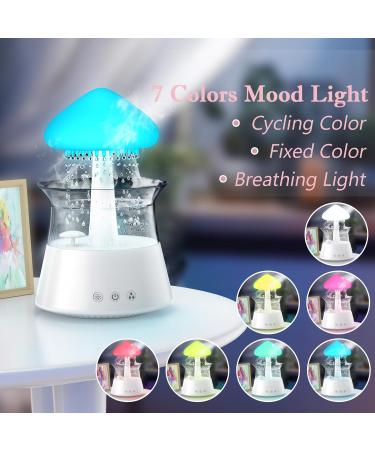 Rain Cloud Humidifier with Remote & Waterfall Lamp - White Noise & Rain Sounds for Bedroom Desk - Air Humidifier - Buy Online on SooperMarket.com