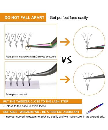 4D Premade Fans Eyelash Extensions - 0.10mm, C&D Curl, 13mm - Volume Lashes - Buy Online on SooperMarket.com