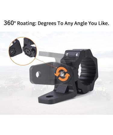 UTV Whip Mount 2pcs Antenna Mounts | Off-Road Flag Pole Bracket | Aluminium Alloy, 360 Rotating | Fits All SXS 1.75-2 Roll Cage | Black - Buy Online on SooperMarket.com