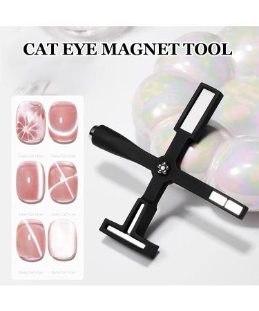 1/2 Magnetic Nail Polish Wand - Holographic Nail Pattern Wand 5-In-1 Nail Magnet Stick Magnetized Nail Art Tool Magnet Nail Art Applicator | Cross Shaped Nail Polish Magnet for Nail Salons - Buy Online on SooperMarket.com