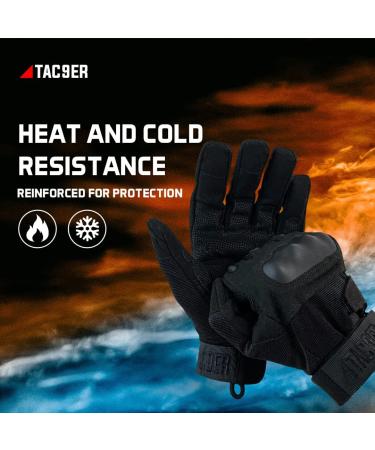 TAC9ER Kevlar Lined Tactical Gloves - Full Hand Protection Black Tactical Gloves  Cut and Temperature Resistant  Motorcycle Gloves  Touchscreen Friendly  Paintball and Airsoft Gloves for Men and Women Medium - Buy Online on SooperMarket.com