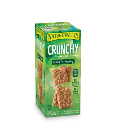 Nature Valley Crunchy Granola Bars Oats 'N Honey - 98 Bars Of 2 bar Pouches of 49ct-1.49oz